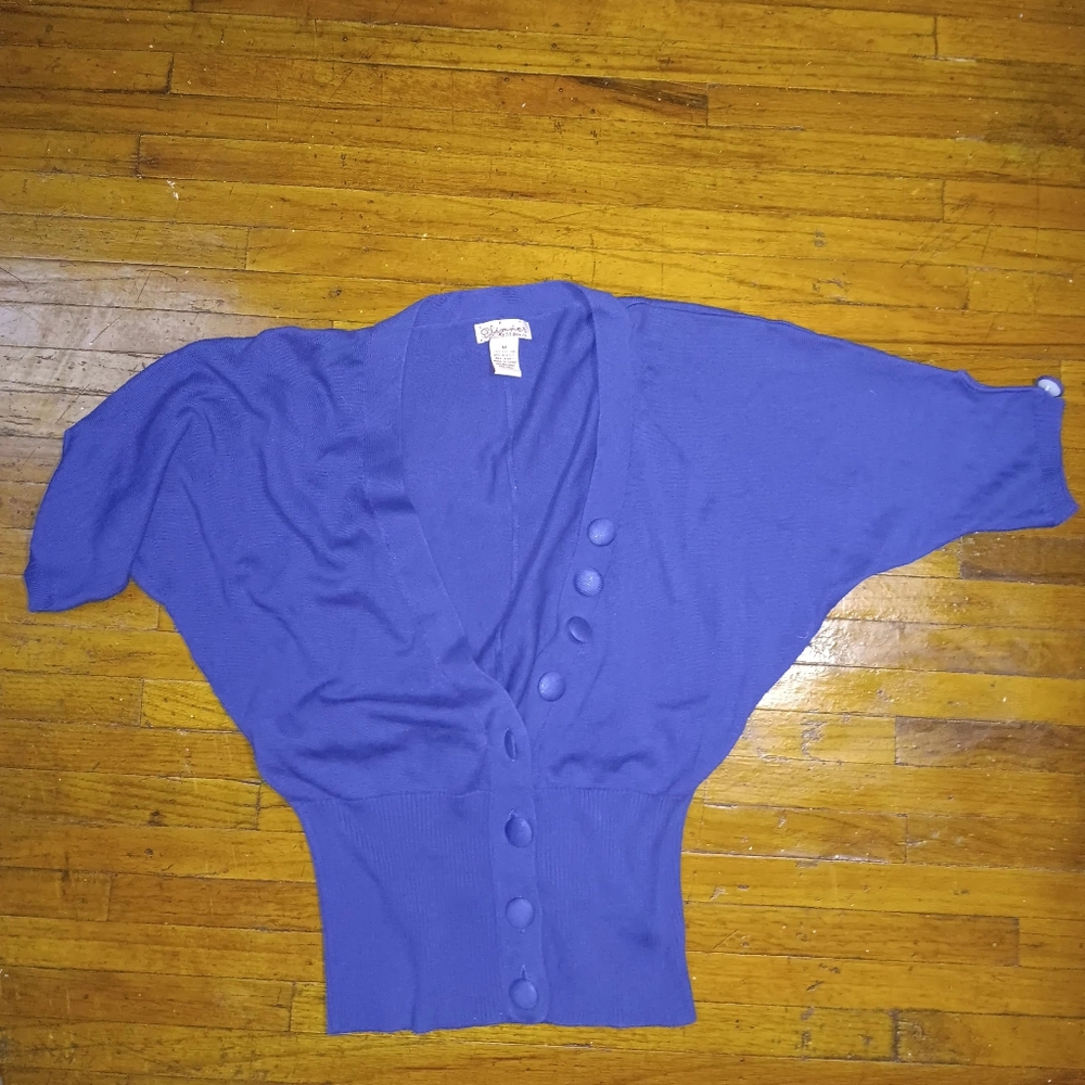 Shimmer Vintage Royle Blue V-Neck Sweater